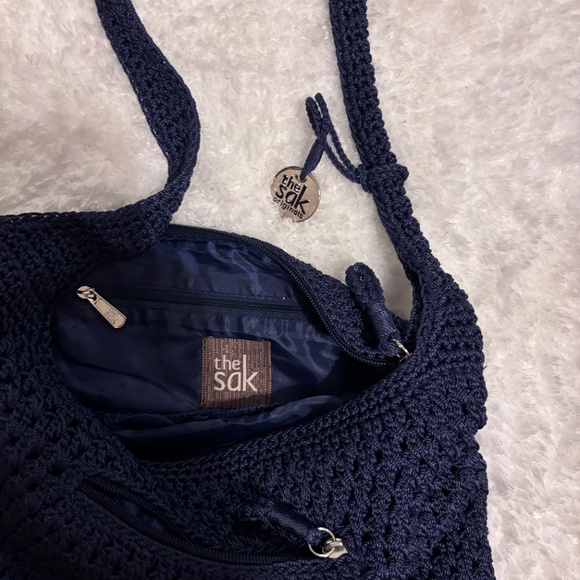 Le Sak Bag Navy Crocheted Crossbody Bag - Picture 3 of 5